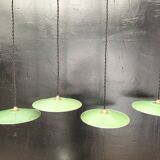 Enameled sheet metal pendant lights