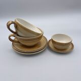 Set of 3 cups and under cups longchamp model wood effect