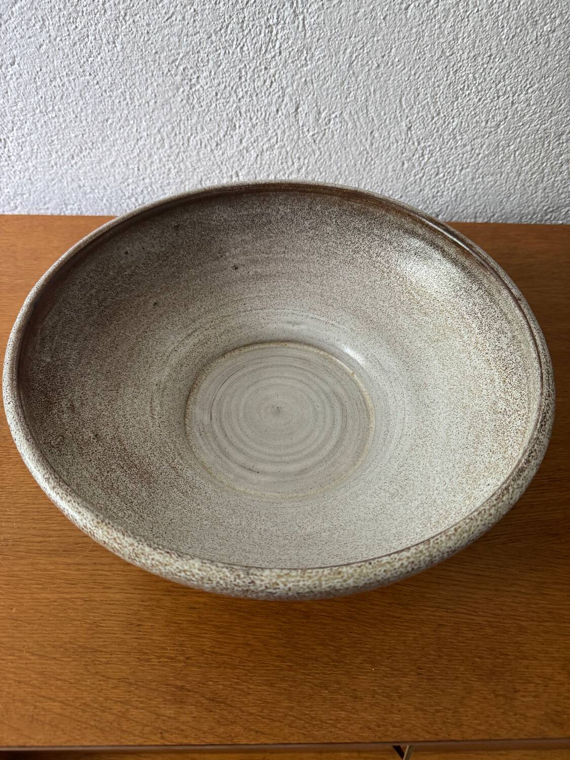 Large glazed stoneware bowl from the 60s