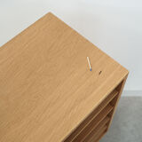 Ash bookcase, Danish design, 70's, production: Denmark