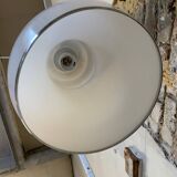 White opaline pendant light, 1970, Italy