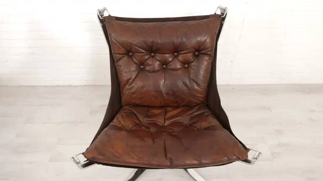 2 x vintage armchair | Falcon | Sigurd Ressell | Leather