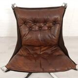 2 x vintage armchair | Falcon | Sigurd Ressell | Leather