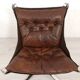 2 chauffeuses vintage Falcon en cuir par Sigurd Ressell