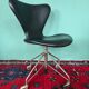 Chaise de bureau vintage Arne Jacobsen 3117 Series One en cuir noir
