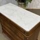 Napoleon III commode in walnut, fir and white marble from the 19th century.