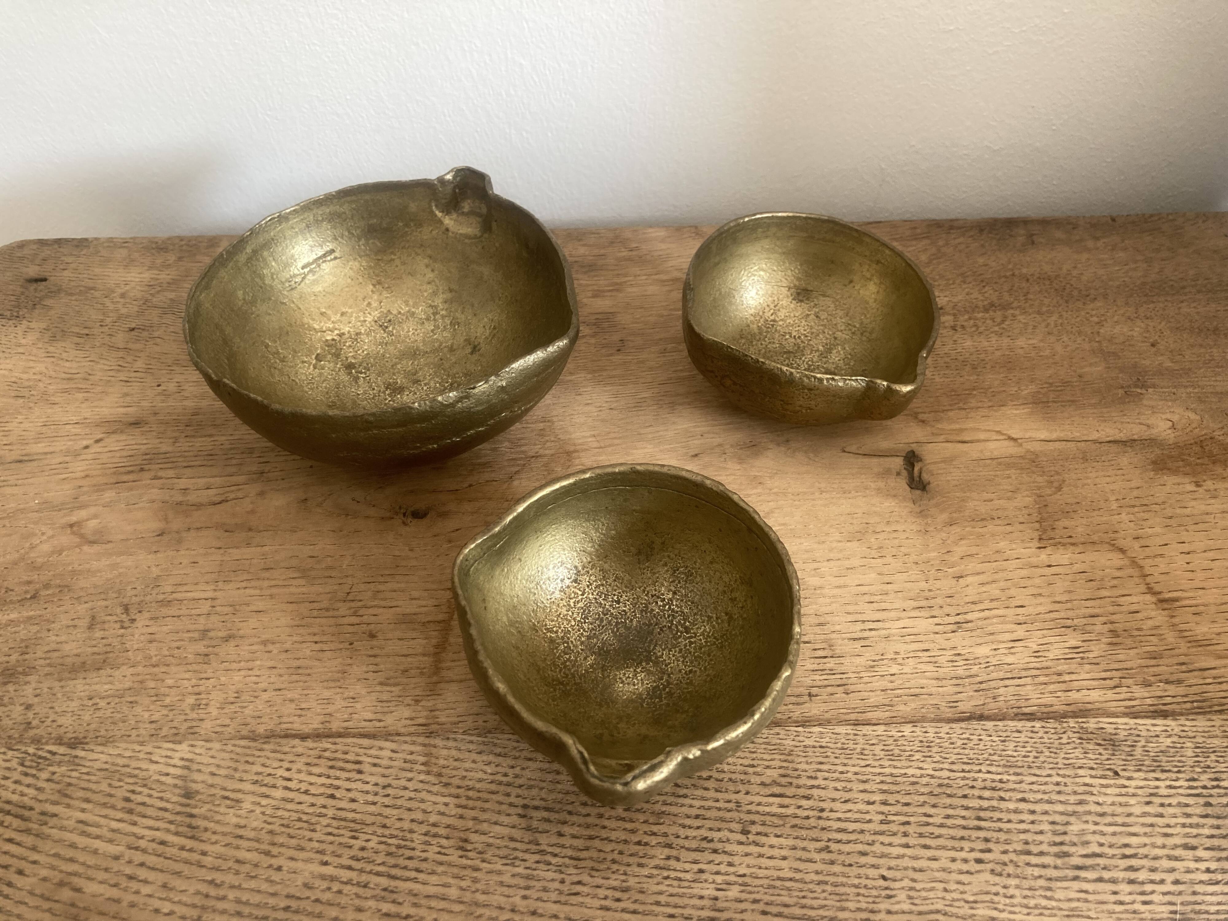 Empty bronze pocket or cup - old foundry ladle head
