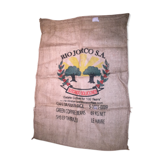 Coffee in burlap bag