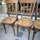 Série de 4 chaises de bistrot cannées vers 1900