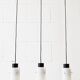 Three-arm pendant lamp made of opaline glass and metal, cascade lamp, minimalist lighting