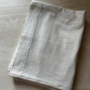 Grand drap ancien en métis, lin et coton écru