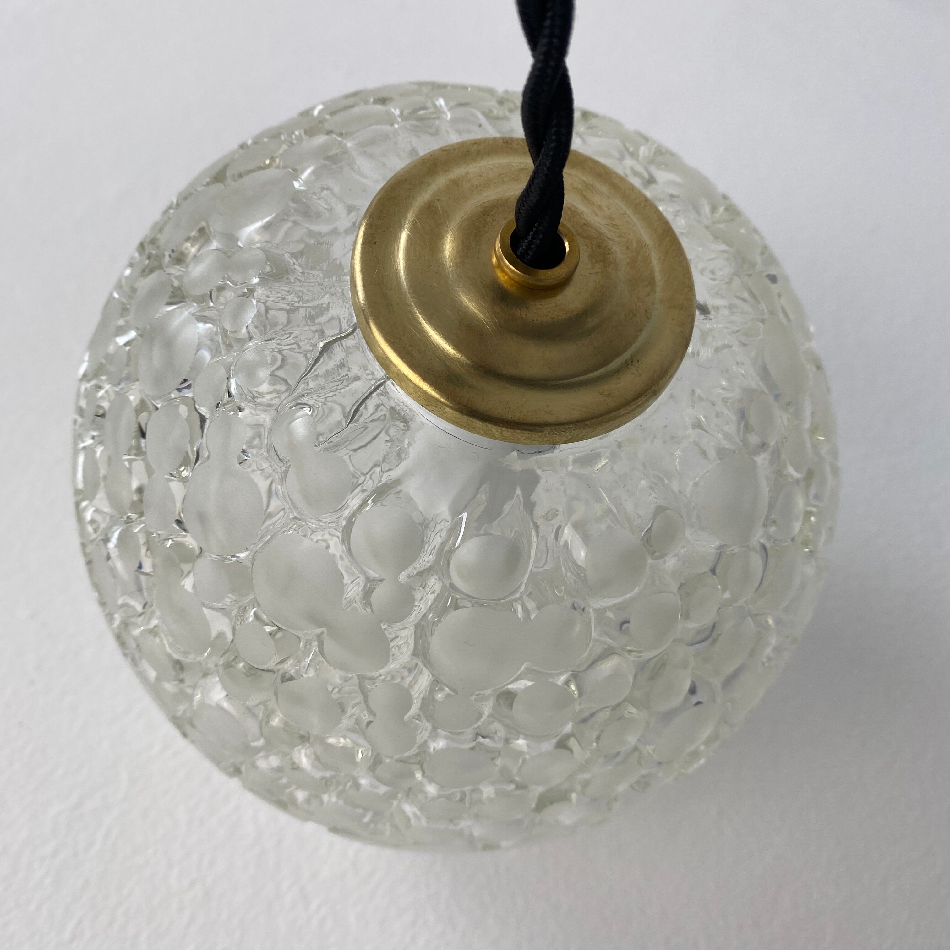 Pair of vintage round pendant lamps