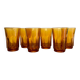 6 vintage amber glasses