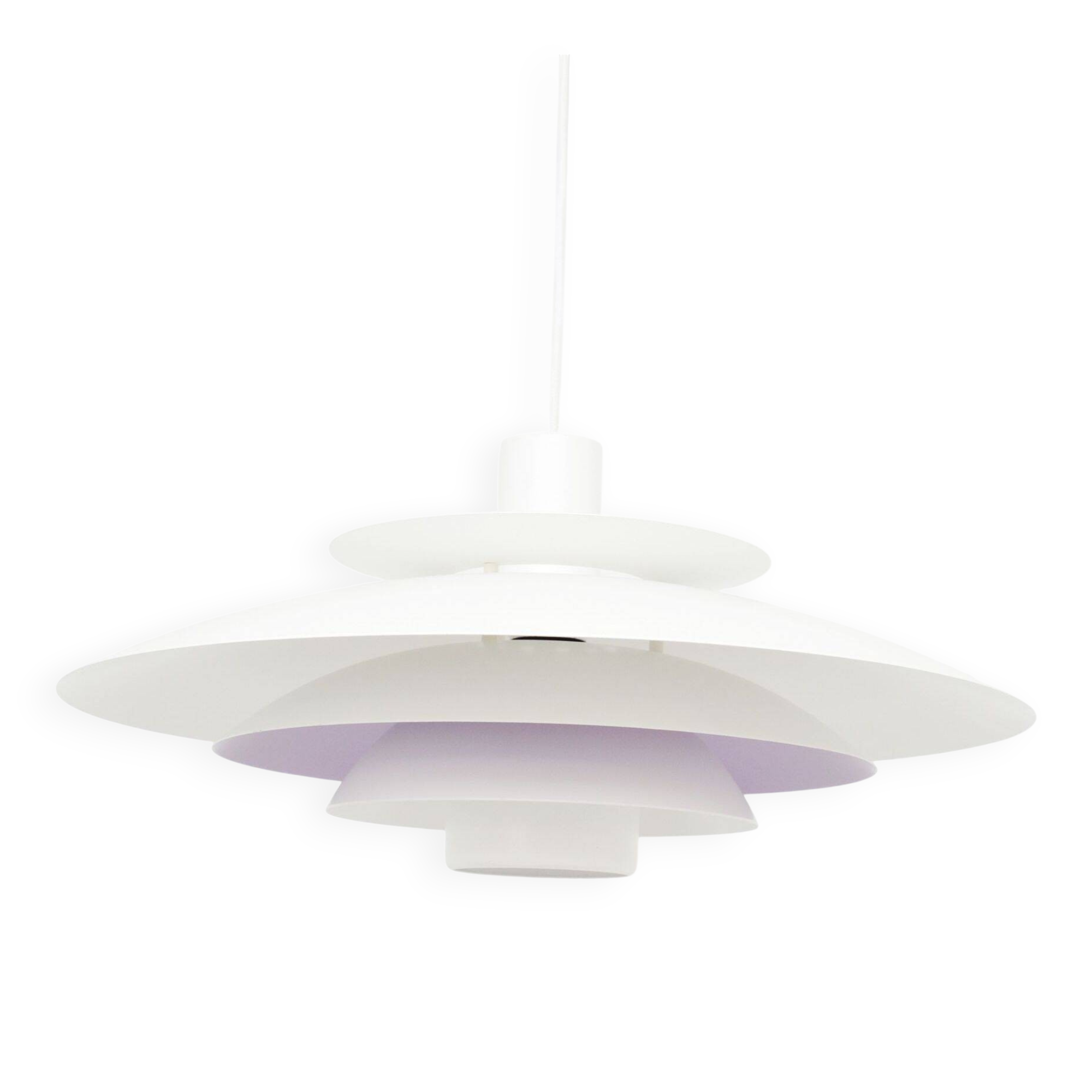 White Scandinavian Form Light lamp, Denmark 1970s