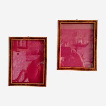 Pair of inlaid photo frames to hang