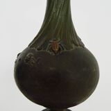 Auguste moreau 1834-1917 pair of signed 19th century vases with bird and insect decoration