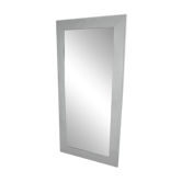 Rectangular white wall mirror with a painted wood frame and glass, 1980s, 59x119 cm.