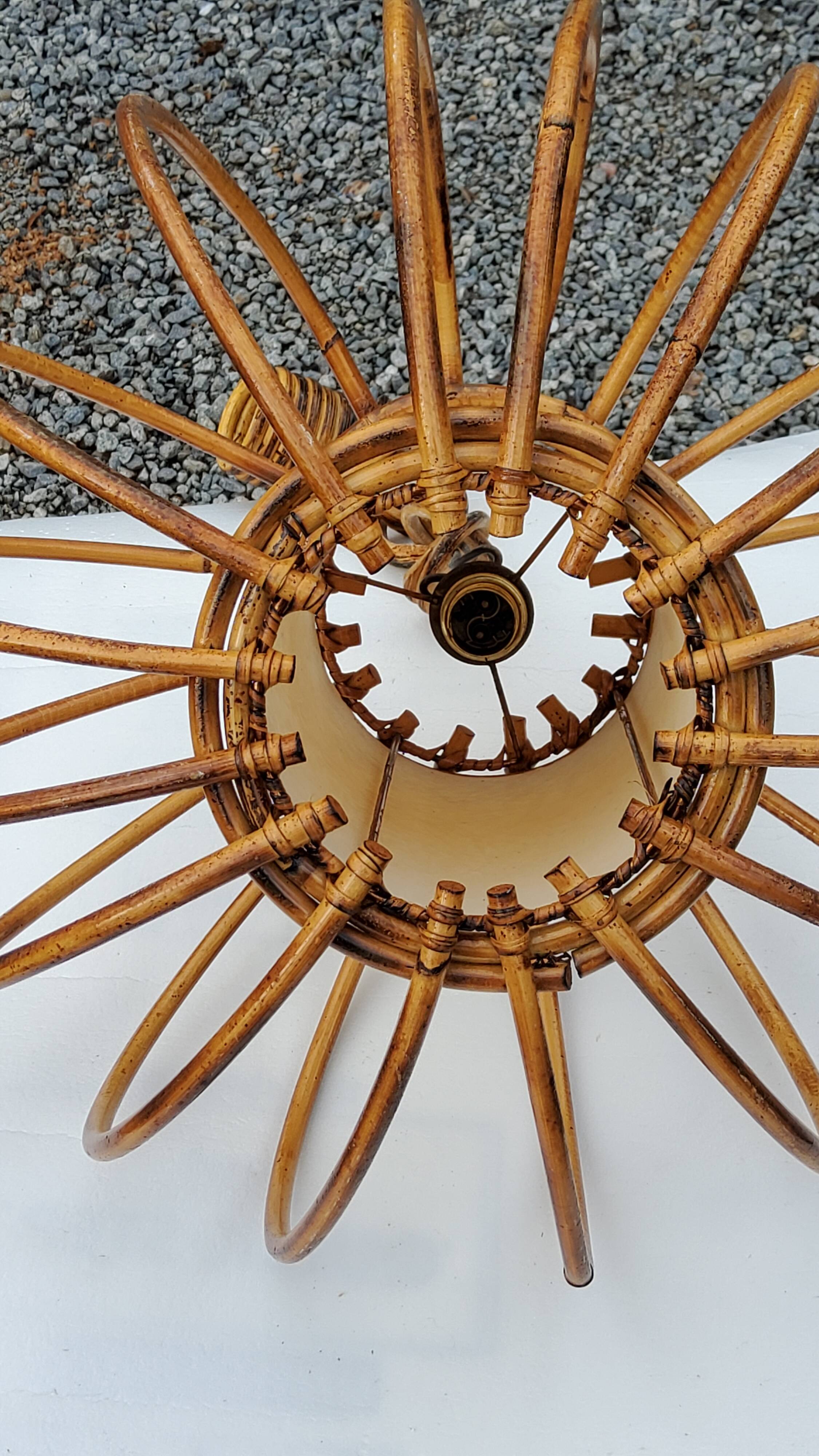 70s rattan pendant light