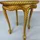 Antique 60s Hollywood Regency gilded and twisted wood table, pedestal table