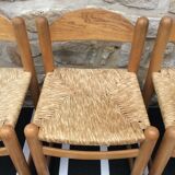 Straw seated wooden chairs