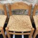 Straw seated wooden chairs