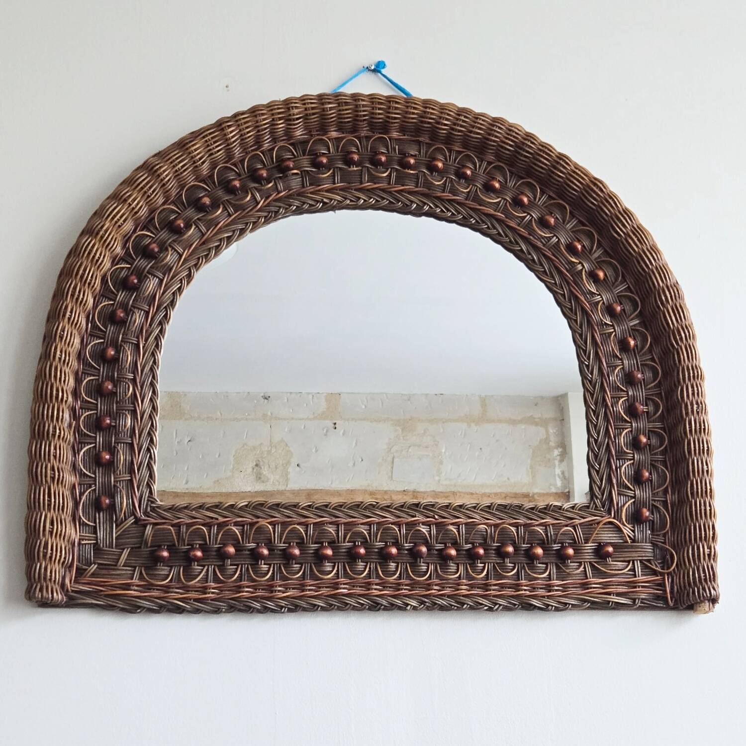 Vintage rattan mirror 1960