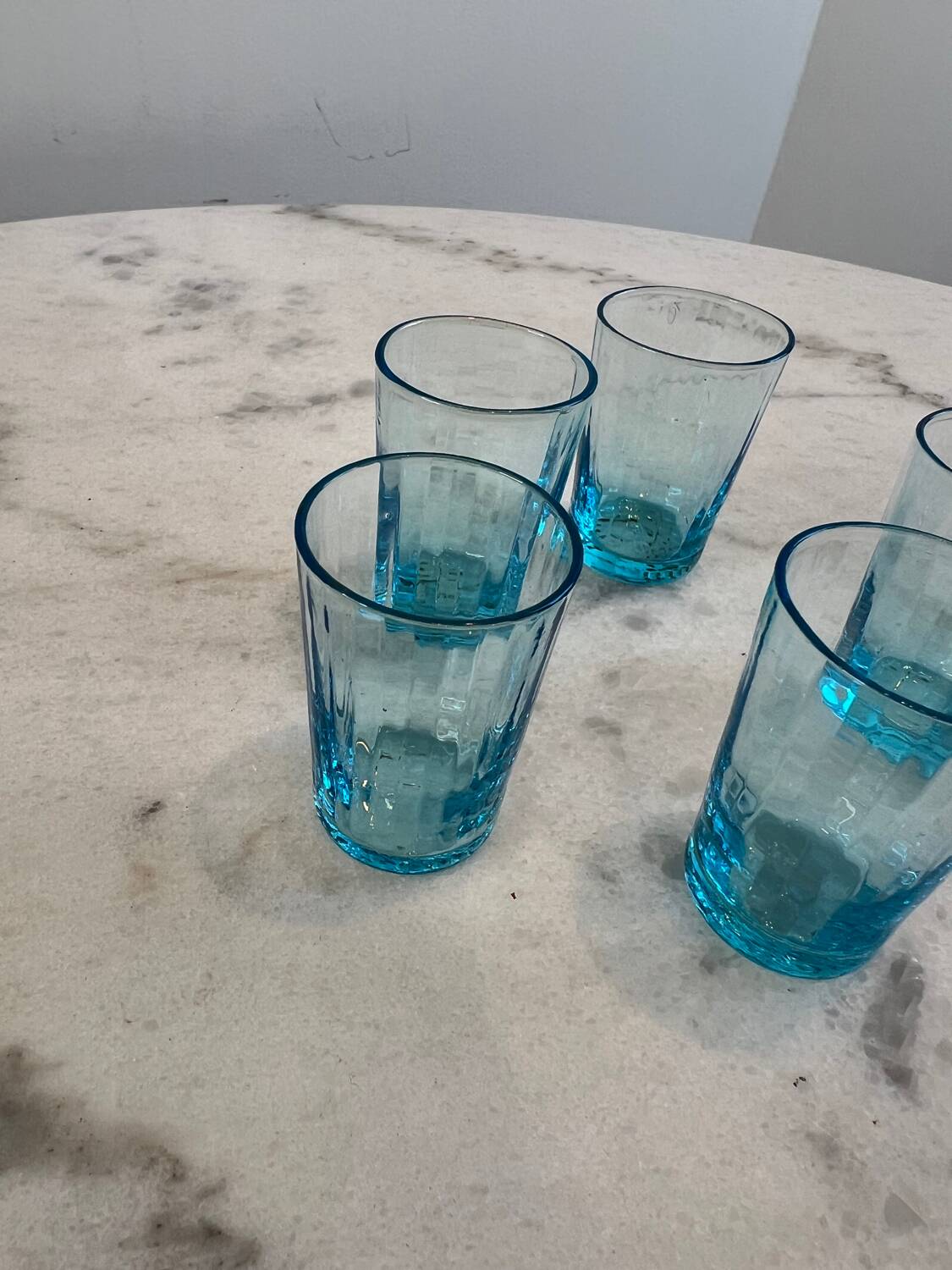 Set of 5 blown glass shot glasses