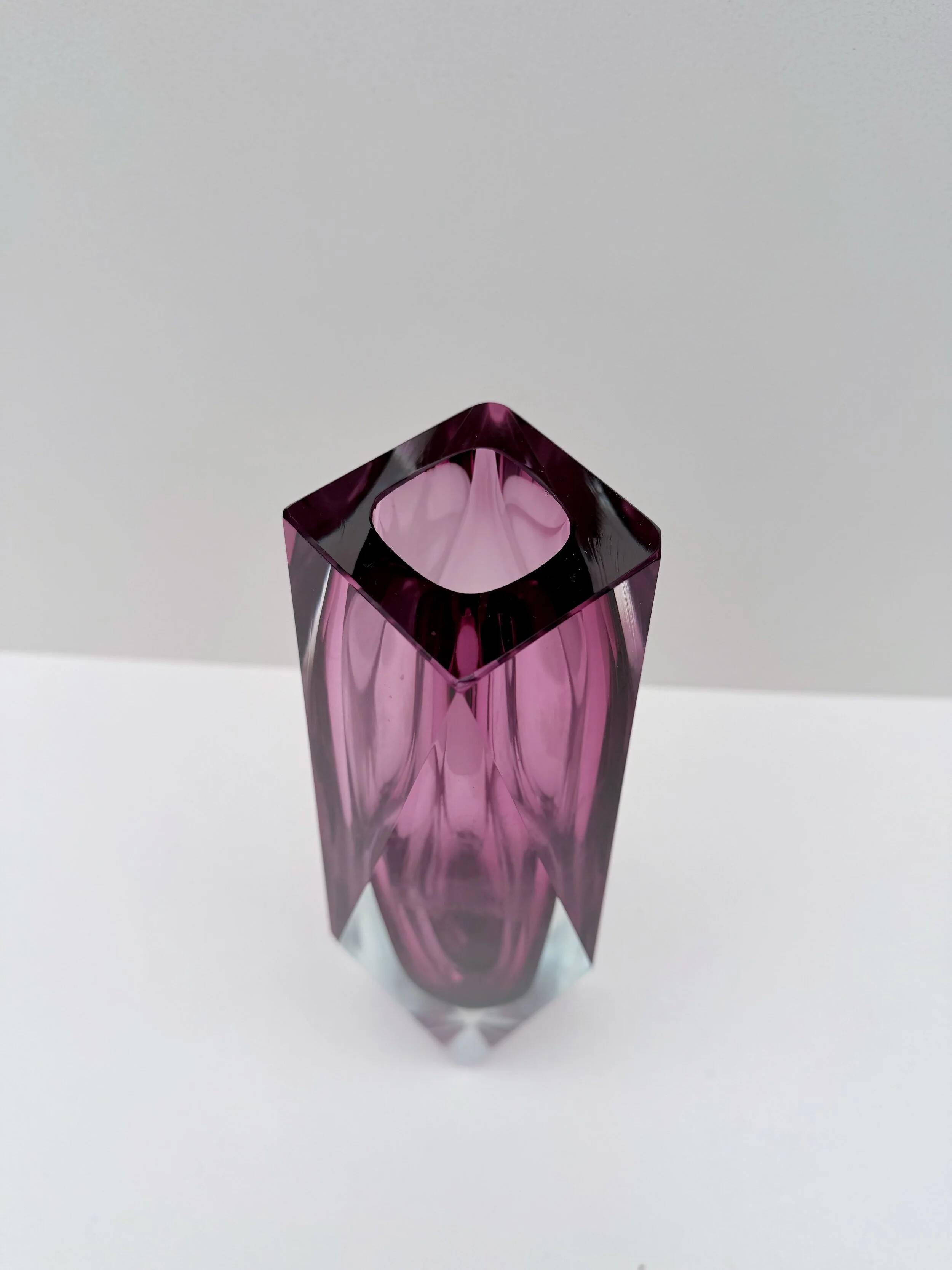 Sommerso vase - Murano blown glass, Italy 1970