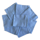 Set of 8 damask napkins dyed in dreamy blue monogrammed MC - cotton - 72x60cm
