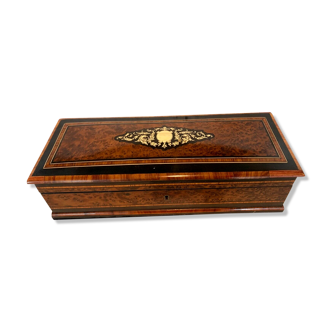 Jewelry box chuja magnifying glass Napoleon III Marquetry Boulle XIX century