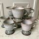 Set of 8 coffee cups, stoneware mazagrans handcrafted signed 70s