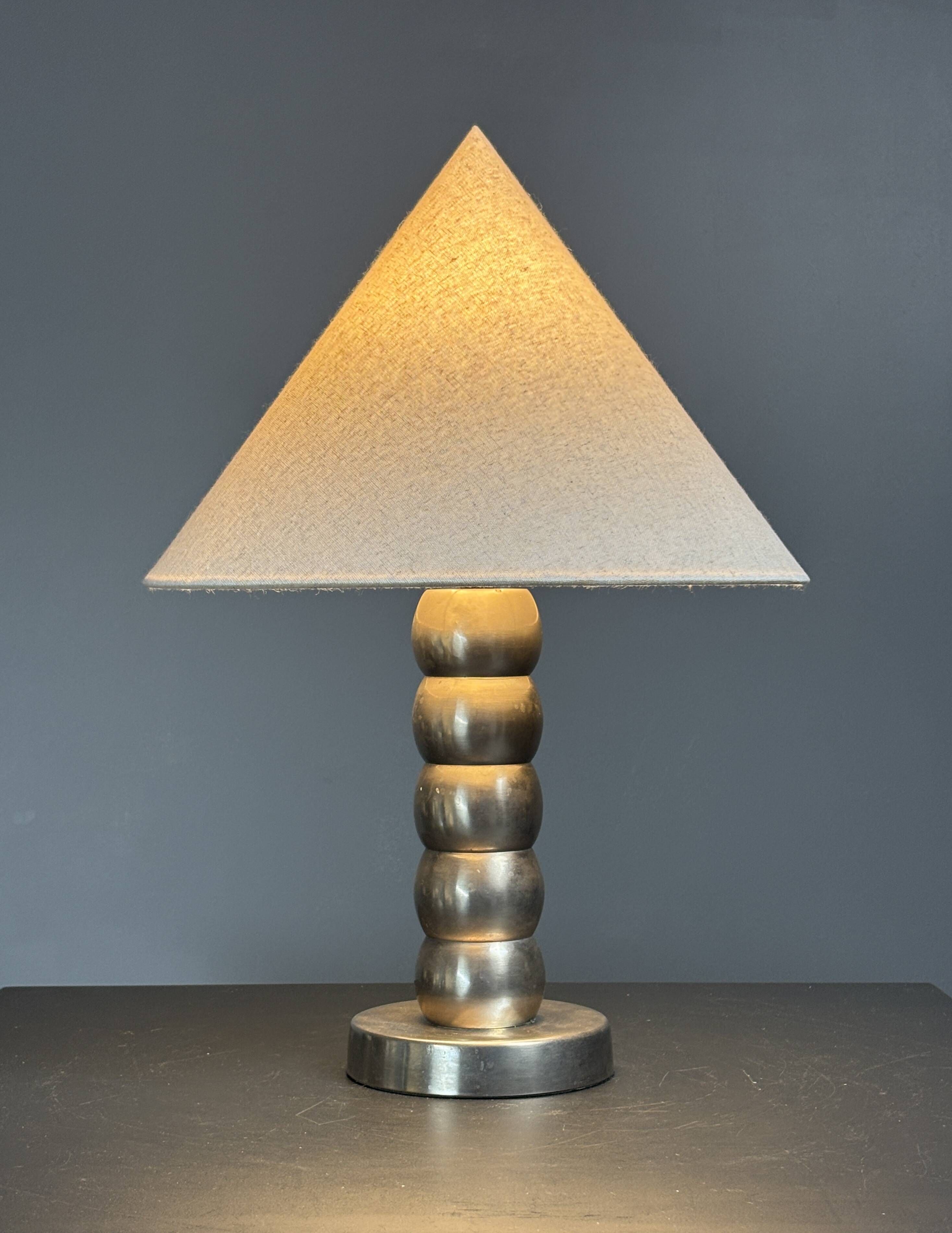 Midcentury nickel plated modernist space age bubbly table lamp, 1970s