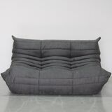 Set of grey microfiber Togo sofas designed by Michel Ducaroy 1973
