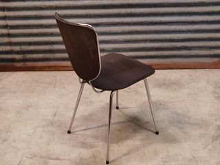 Set of 6 chairs in chrome and vinyl brand "le gal" 70