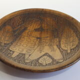 Assiette scandinave avec des figures, années 1960