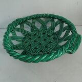 Green braided ceramic bowl