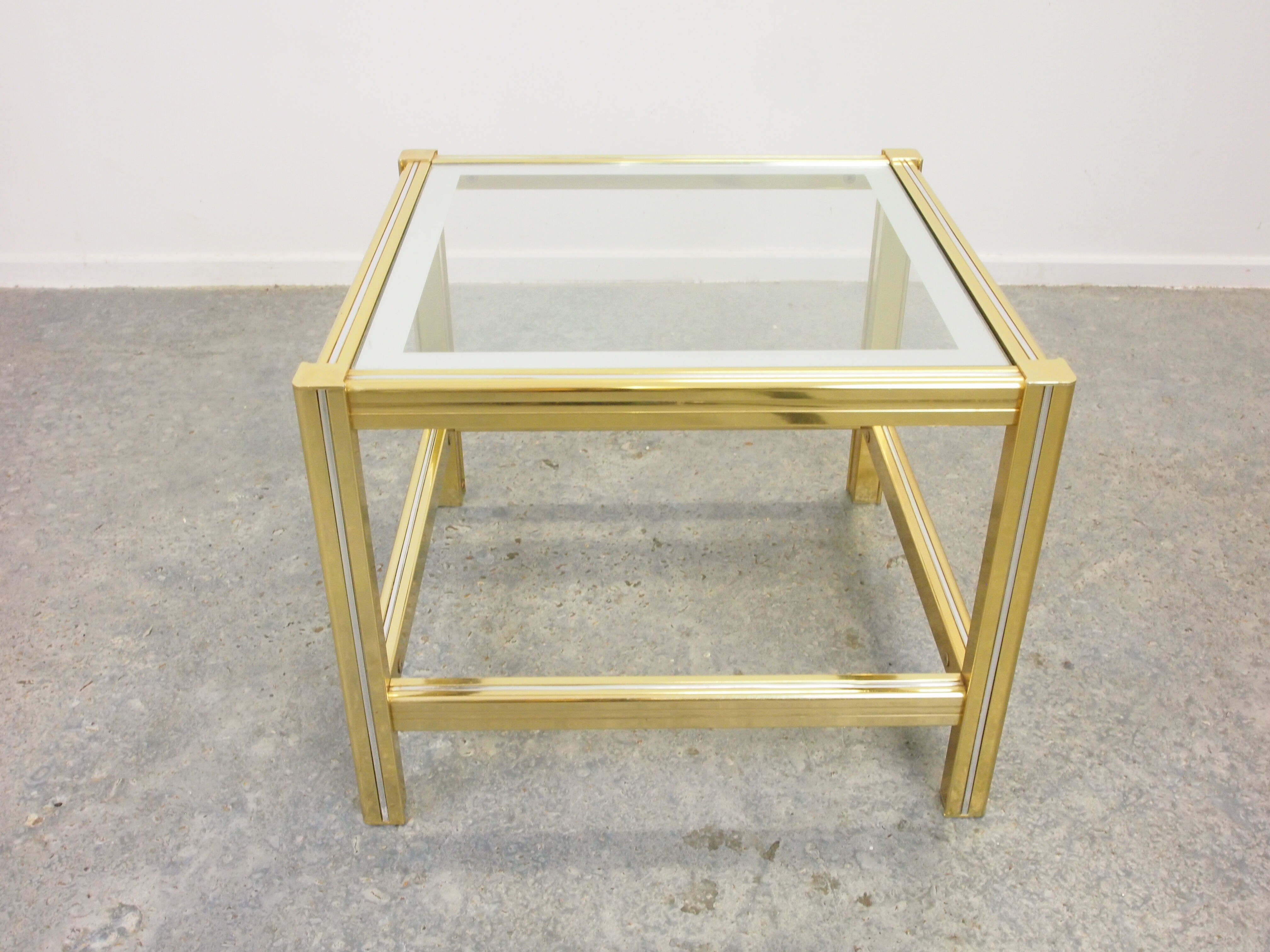 Vintage brass Hollywood Regency sidetable Belgochrom