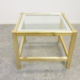 Vintage brass Hollywood Regency sidetable Belgochrom