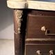 Commode with 3 drawers in Louis XVI style, marble and gilded bronze.