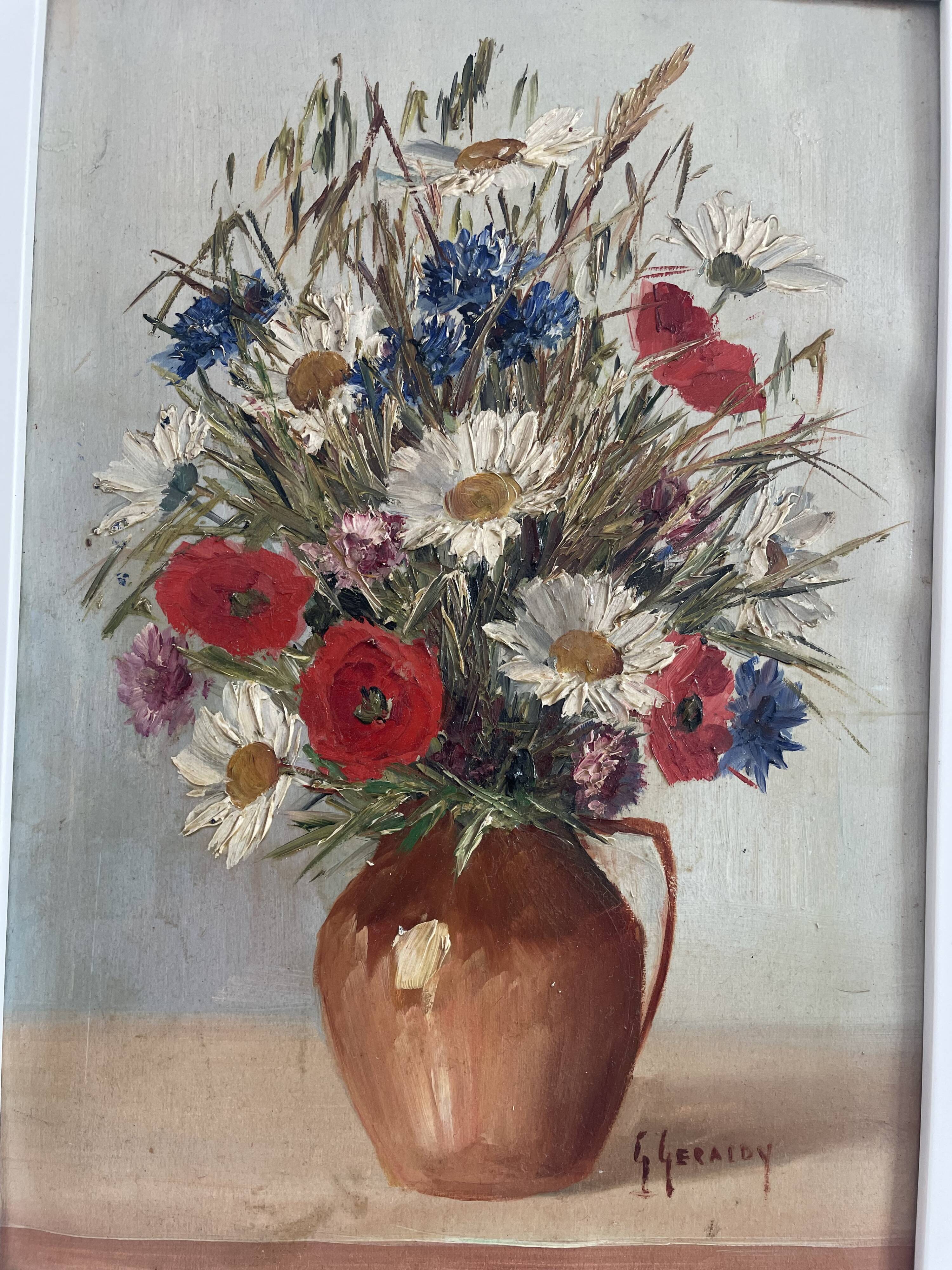 Oil painting - Still life with bouquet - signed
