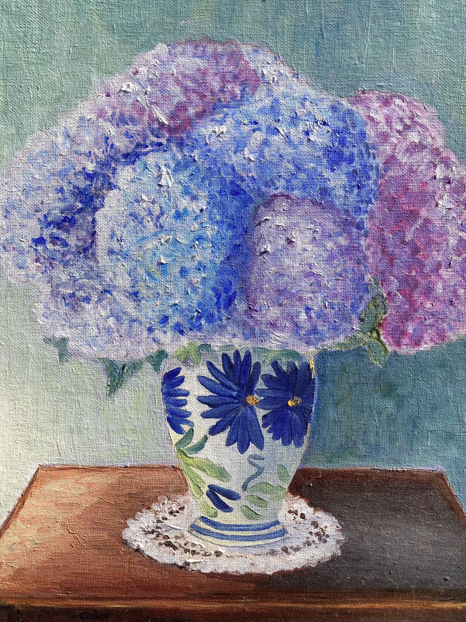 L'huile sur toile bouquet de fleurs Hortensia