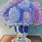 L'huile sur toile bouquet de fleurs Hortensia