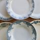Mismatched vintage flat plates in ironstone - Blue/green decor