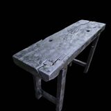 Shou sugi ban burnt wood console workbench