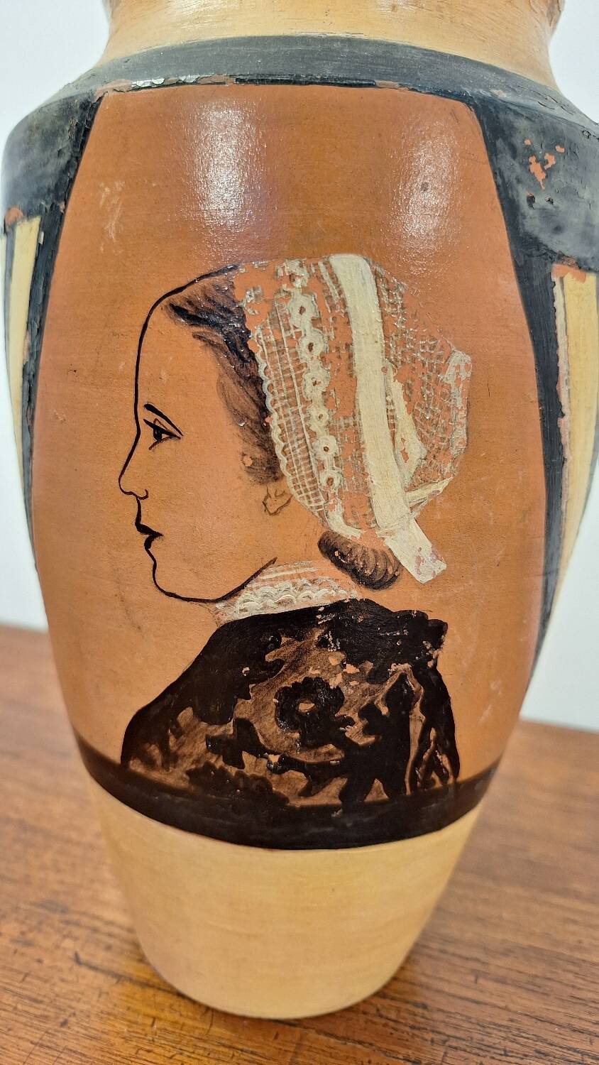 Signed Breton terracotta vase