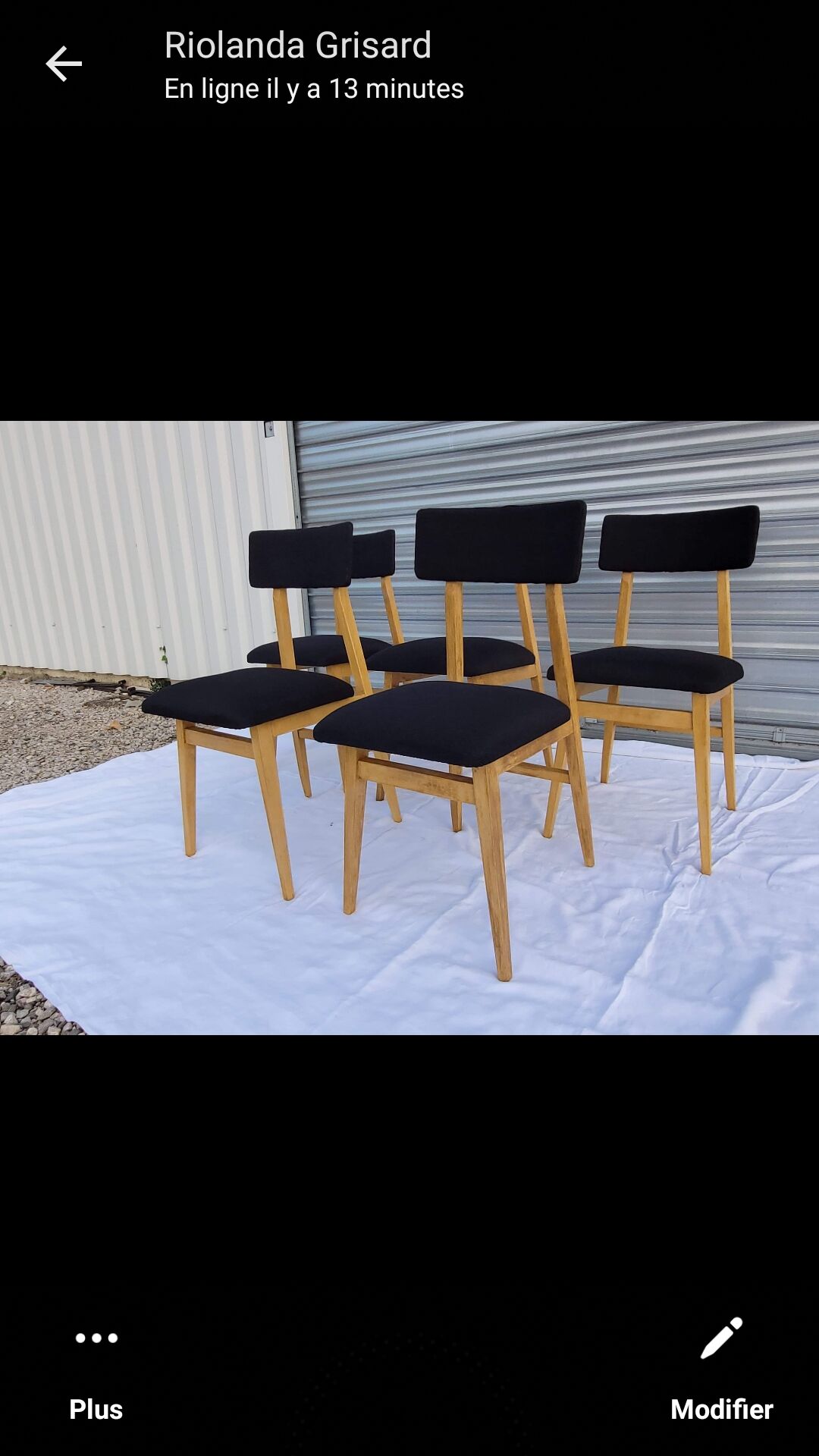 Series of 5 vintage chairs