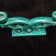 Green ceramic art deco candlestick
