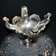 Romantic centrepiece – tulip-shaped glass vase with silver-plated metal from 1900