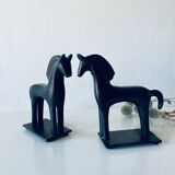 Pair of iron horse bookends