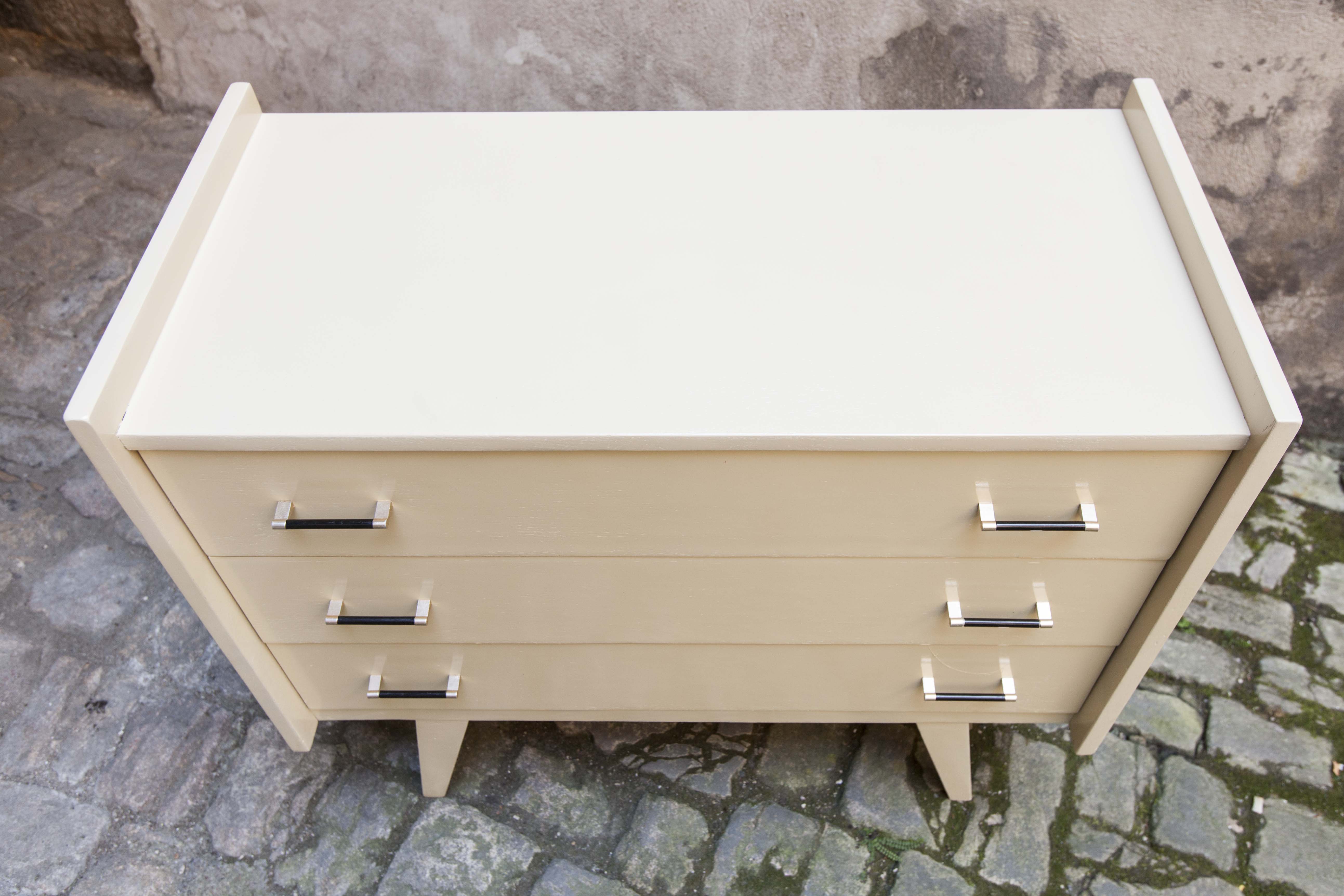 Chest of drawers 50s relooked ivory